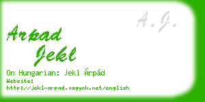 arpad jekl business card