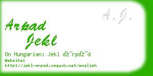 arpad jekl business card